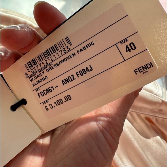 NWT Fendi The Abito Fluid Draped Daily Dress Top in Almond 100% Silk 40 / 8 - Picture 14 of 16